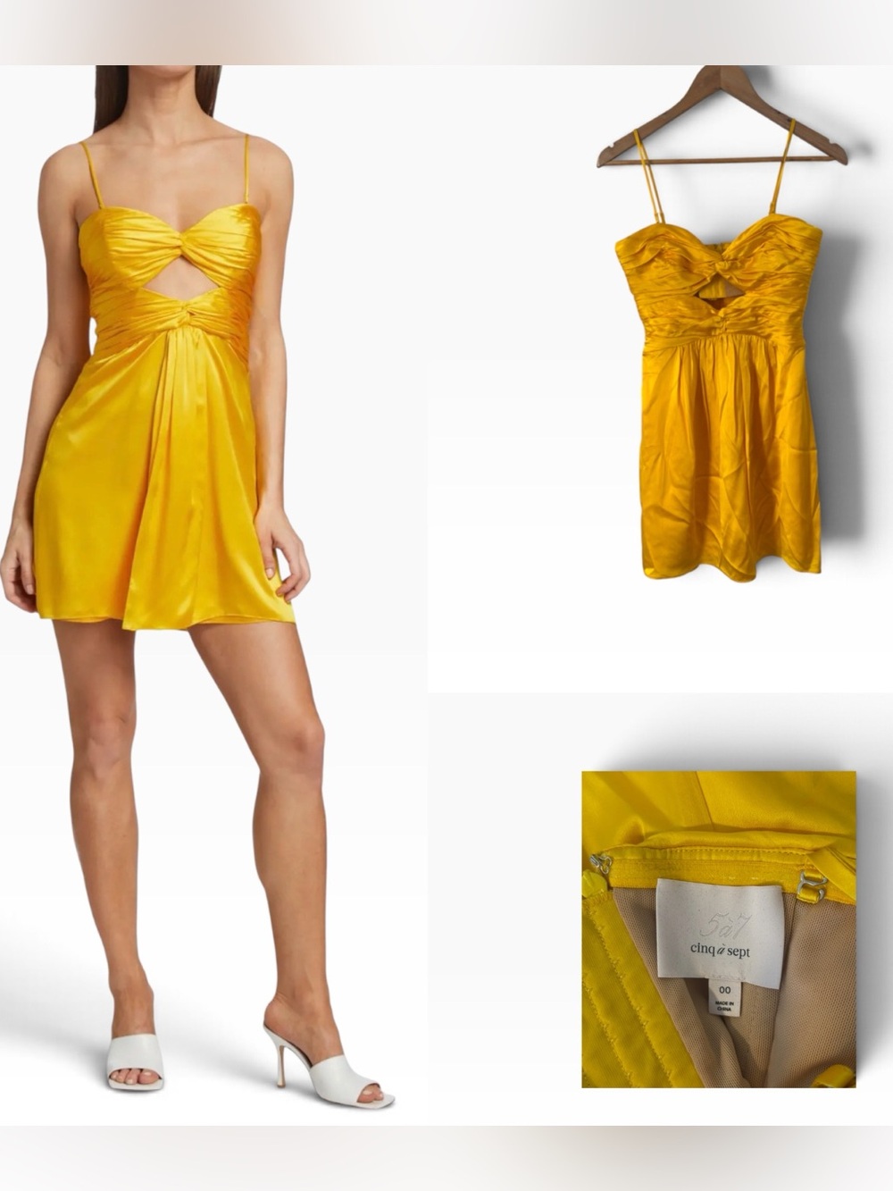 Cinq á Sept Beck Silk Cut-Out Mini-Dress - Size 00